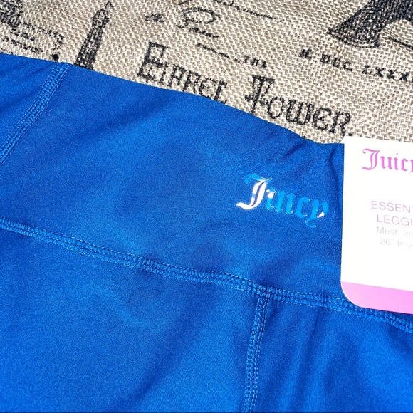 Juicy Couture NWT! Sport Moody Blue Mesh Inserts Essential Legging Size L - Picture 10 of 13